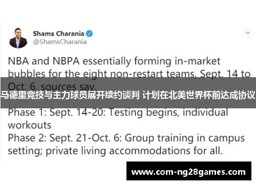 马德里竞技与主力球员展开续约谈判 计划在北美世界杯前达成协议 马德里竞技与主力球员展开续约谈判 计划在北美世界杯前达成协议